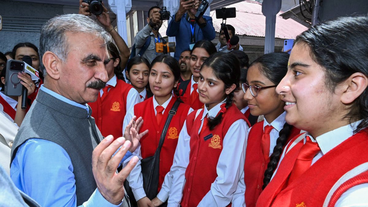 CM Sukhu interacts with students at Himachal Pradesh Assembly